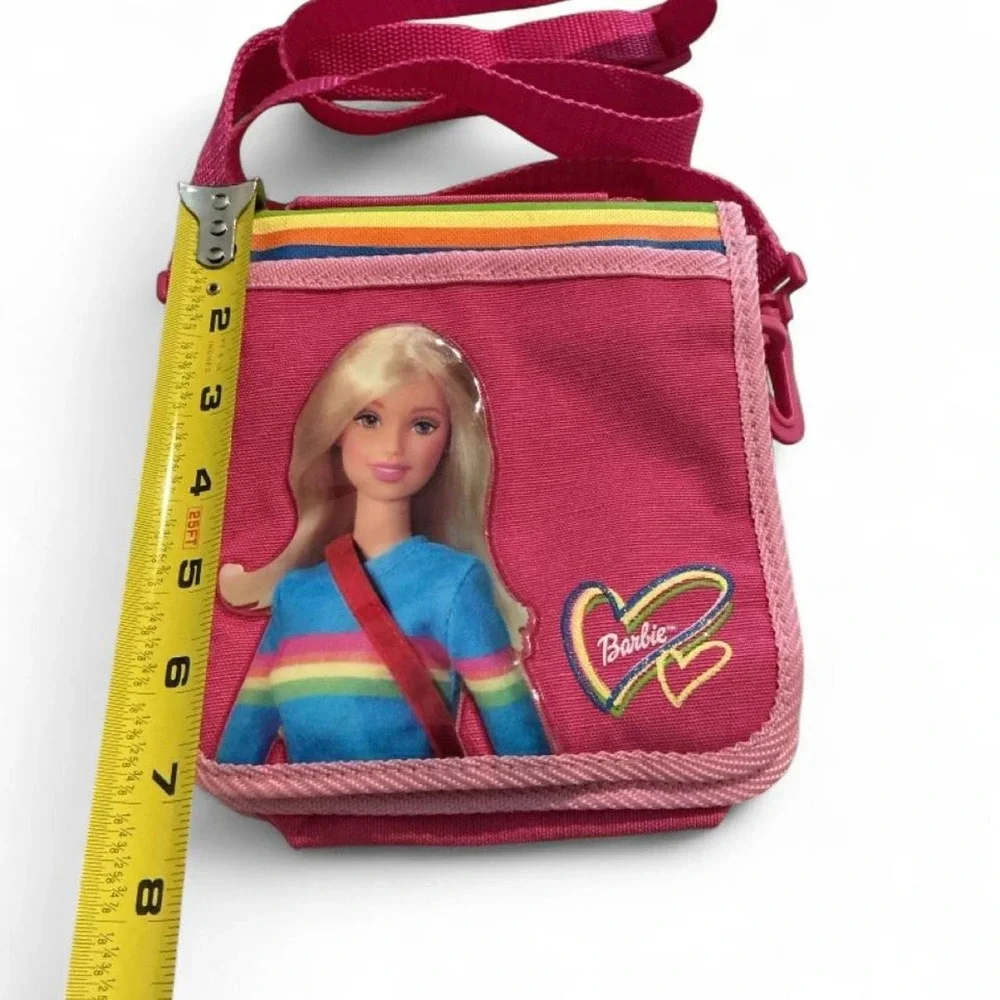 Vintage Barbie Crossbody Bag Kids OS Pink Excellent 2002 Rainbow Wallet Purse